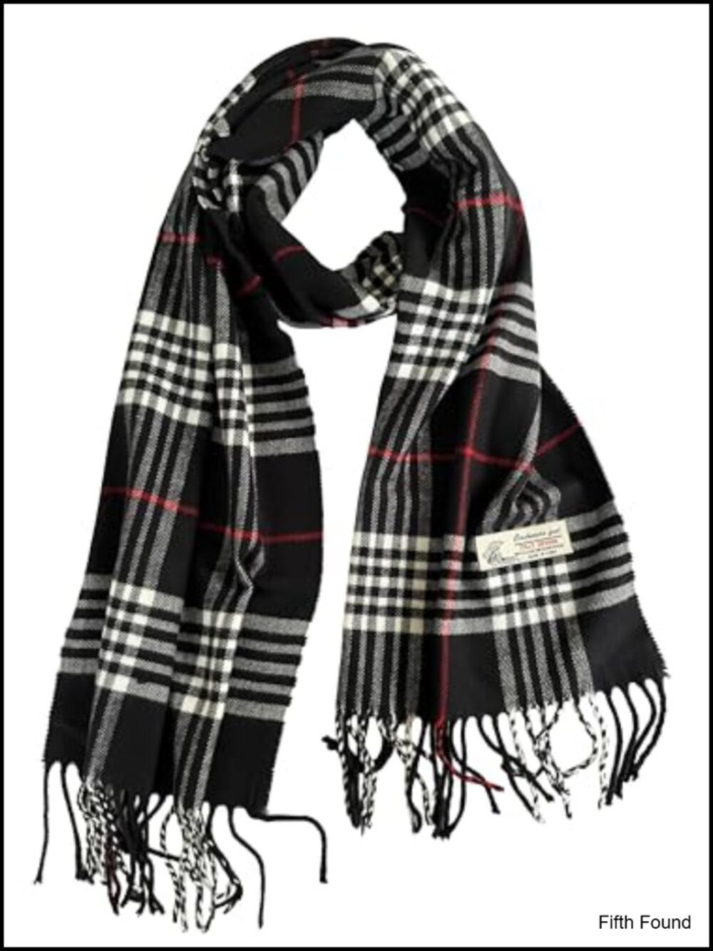 Cashmere-Feel Viscose Plaid Winter Scarf 72 x 12 Unisex